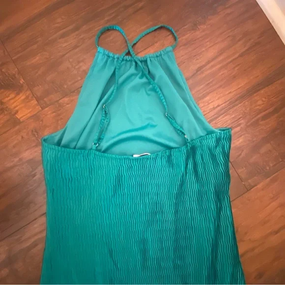 Pink Lily Teal Pleated Midi Dress - Size Large - Picture 7 of 10